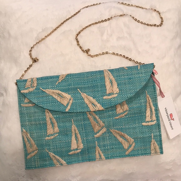 Vineyard Vines Kayu envelope clutch Sailboat NWT - Picture 2 of 8